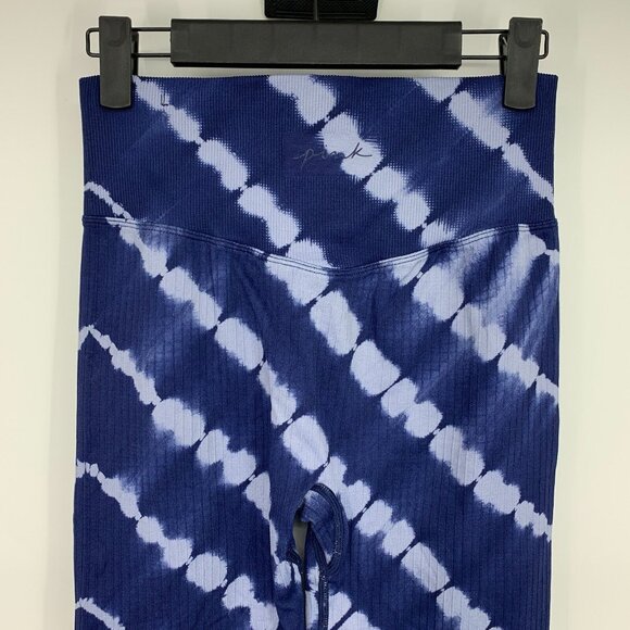Pink Victoria's Secret Active Leggings Blue Tie Dye - Picture 6 of 9